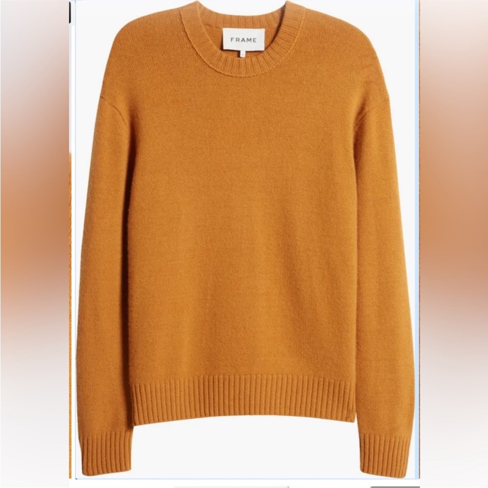Frame Denim Men's Cashmere Crewneck Sweater in Mustard Size L